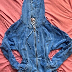 Juicy Couture 2010’s Blue Velour Hoodie Jacket